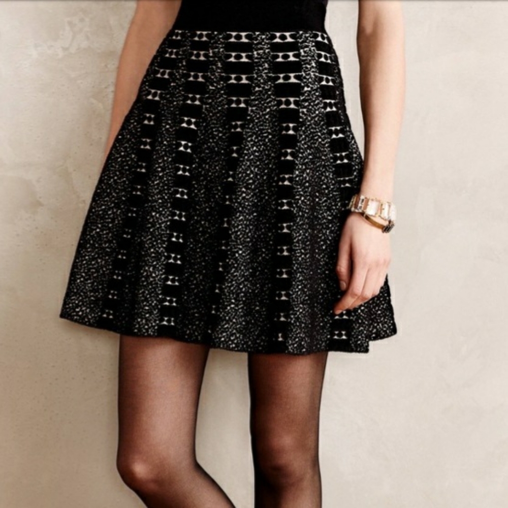 MOTH Jacquard Granite Patterned Skater Skirt XS